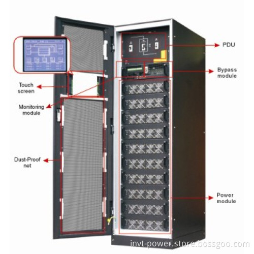 Three Phase High Frequency Large Power Modular UPS (RM Series 10KVA - 200KVA)